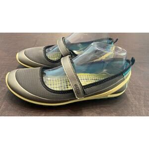 ECCO BIOM Natural Motion Mary Jane‎ Shoes Gray Teal Mesh Size 39 US 8.5 Minimal